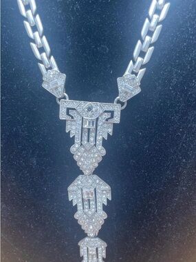 Stella & Dot Vintage Art Deco Revival Rhinestone Statement Necklace